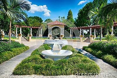 Fountain at public park in Lakeland, FL Stock Photo