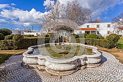 Fountain in Quinta da Fidalga (Fidalga Palace and Gardens) Stock Photo