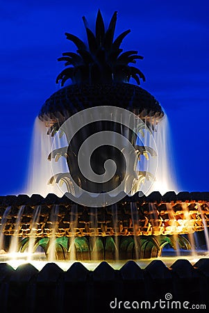 A fountain resembling a pineapple Stock Photo