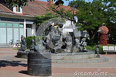 Fountain in the Resort of Bad Harzburg, Lower Saxony Editorial Stock Photo