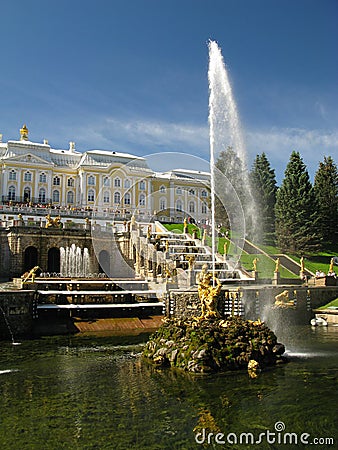 Fountain in royal palace Stock Photo