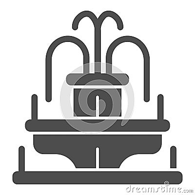 Fountain solid icon, Amusement park concept, park fountain sign on white background, water fountain icon in glyph style Vector Illustration
