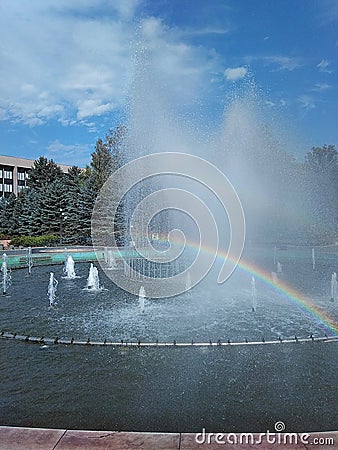 Fountain in the square Stock Photo
