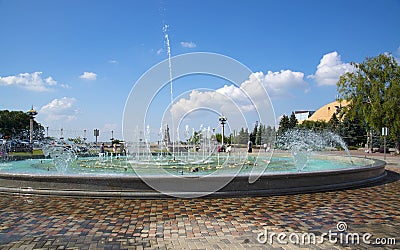 Fountain in the square soldiers in Stavropol, Russia Stock Photo