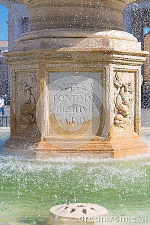 Fountain at st peter`s square Editorial Stock Photo