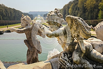 Gardens. Royal Palace of Caserta. Naples. Italy Editorial Stock Photo