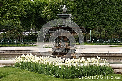 Fountain in Volksgarten in Vienna Stock Photo