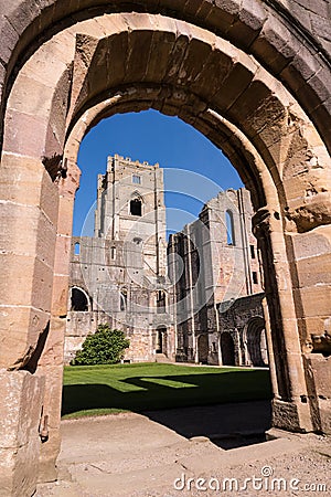 Fountains Abbey Ruins in England Stock Photo