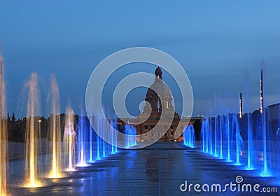 Fountains At Legislative Grounds Edmonton, Alberta Stock Photo
