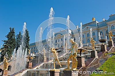 Fountains of Petergof, Saint Petersburg, Russia Stock Photo