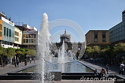 The fountains of Plaza Tapatia in Guadalajara Editorial Stock Photo