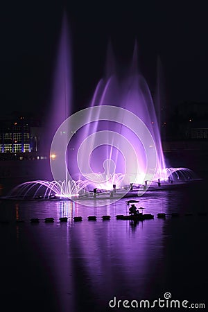 Fountains in Vinnitsa Stock Photo