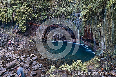 25 fountains, walk on the levadas in Madeira Editorial Stock Photo