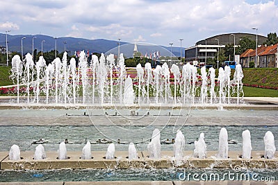 Fountains Zagreb Stock Photo