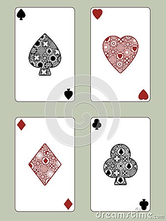 The four aces Stock Photo