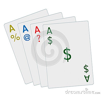 Four Aces Business Jobs Economy Sales Marketing Stock Photo