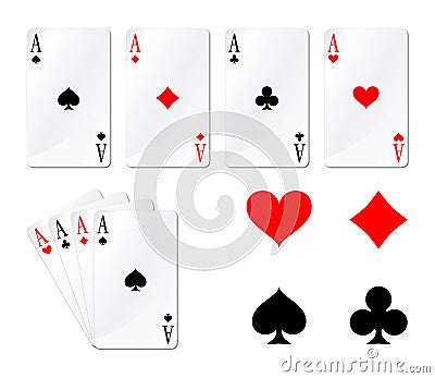 Four aces playing cards Vector Illustration