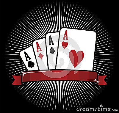 Four Aces. Poker icon Vector Illustration