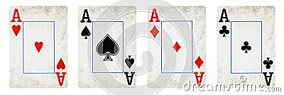 Four Aces Vintage Playing Cards Stock Photo