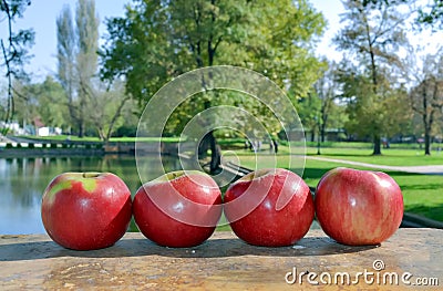 Four apples A Stock Photo