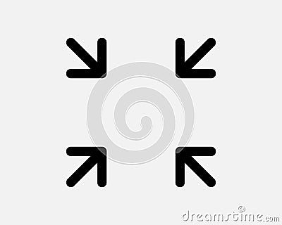 Four Arrows Point In Icon 4 Arrow Pointer Zoom Out Scale In Target Direction Position Navigation Shape Sign Symbol EPS Vector Vector Illustration