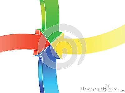 Four arrows pointing Vector Illustration