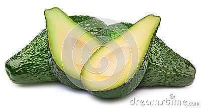 Four avocados isolated Stock Photo