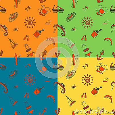 Four Background in Different Colors Vector Illustration