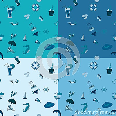 Four Background in Different Colors Vector Illustration