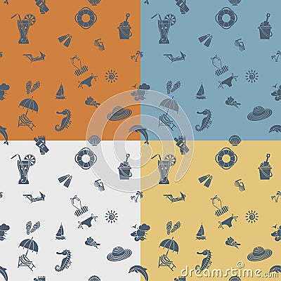 Four Background in Different Colors Vector Illustration