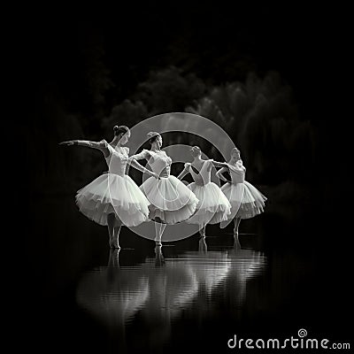 Four ballerinas, symbol of russian change government. Revolution Stock Photo