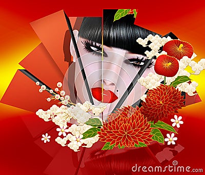 He Four Beauties of China. The most beautiful women of Chinese History and Mythology Stock Photo