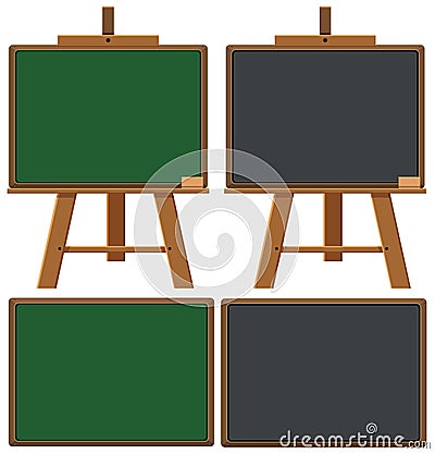Four blank boards on white background Vector Illustration