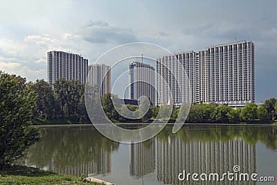 The four-building Izmailovo hotel located in Izmaylovo District of Moscow, Russia Editorial Stock Photo