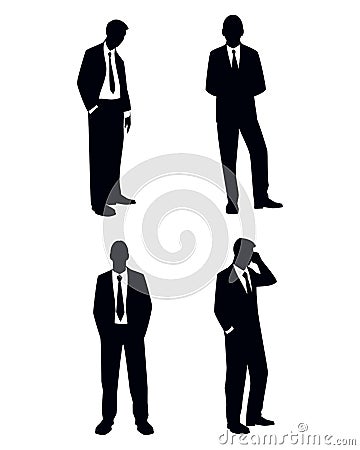 Four businessman silhouettes Vector Illustration