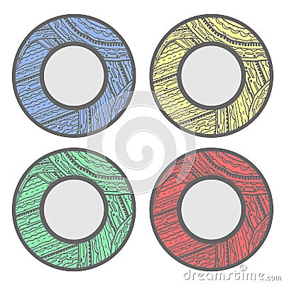 Four buttons Vector Illustration