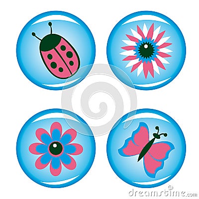 Four buttons for your design Vector Illustration