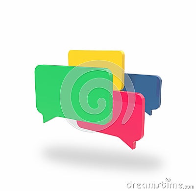 Four chat boxes Stock Photo