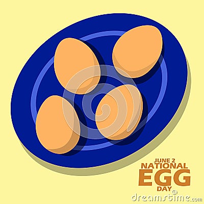 National Egg Day on June 3 Vector Illustration