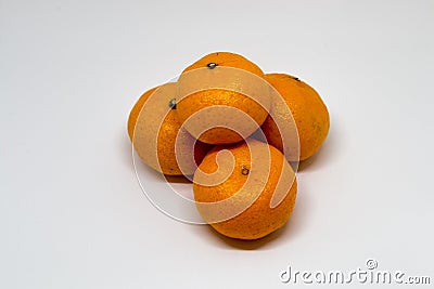 Four Chinese Oranges were isolated Stock Photo
