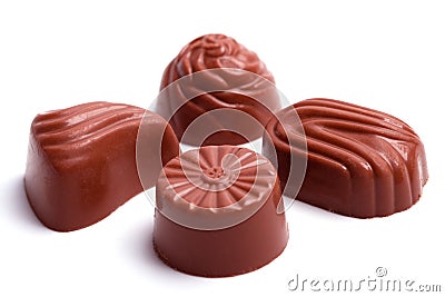 Four chocolate sweets Stock Photo