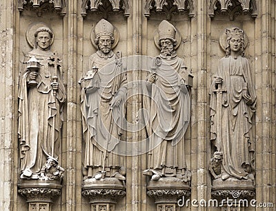 Four christian statues in Antwerpen, Belgium Stock Photo