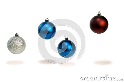 Four Christmas Ball Decorations Stock Photo