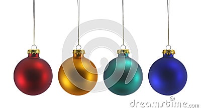Four Christmas Balls Stock Photo