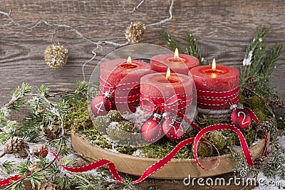 Four christmas candle Stock Photo