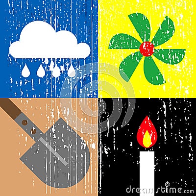 Four Classical elements Vector Illustration