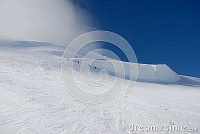 Four climber trekking. Stock Photo