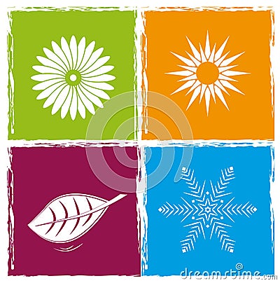 Four color seasons Vector Illustration