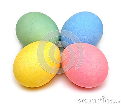 Four colored easter eggs Stock Photo