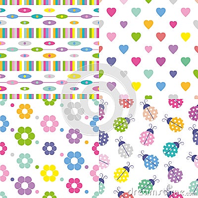 Four colorful backgrounds collection Vector Illustration